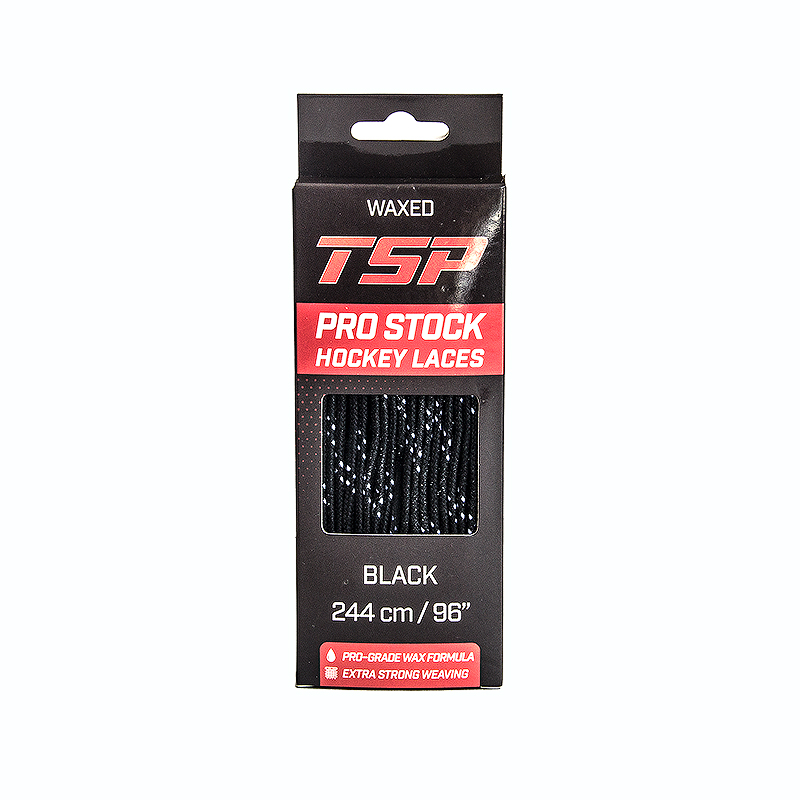 TSP Шнурки хоккейные с пропиткой - серия PRO STOCK Waxed Black