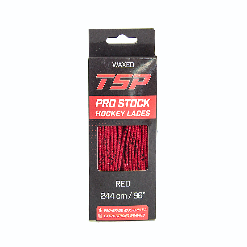 TSP Шнурки хоккейные с пропиткой - серия PRO STOCK Waxed Red