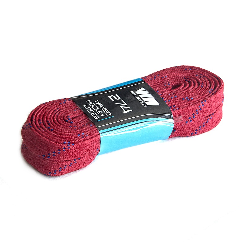 WELL HOCKEY Шнурки хоккейные с пропиткой Hockey Laces WAXED Red