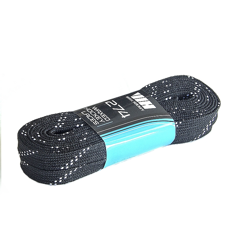WELL HOCKEY Шнурки хоккейные с пропиткой Hockey Laces WAXED Black