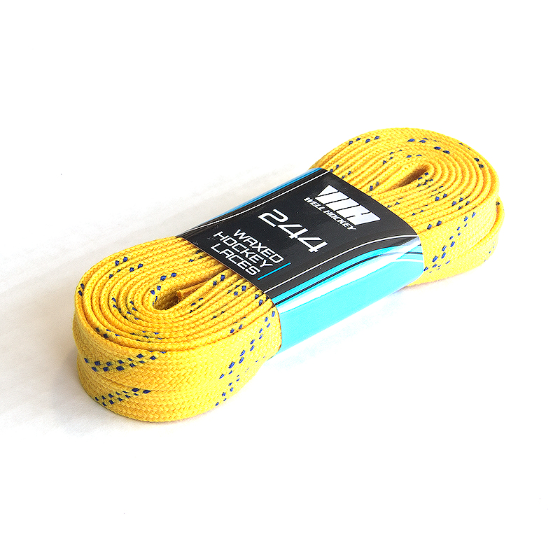 WELL HOCKEY Шнурки хоккейные с пропиткой Hockey Laces WAXED Yellow