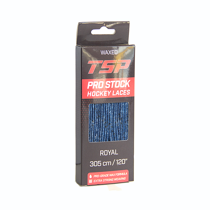 TSP Шнурки хоккейные с пропиткой - серия PRO STOCK Waxed Royal